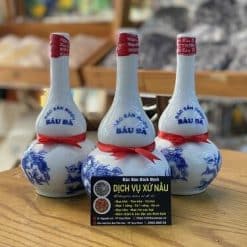 bình hồ lô sứ rượu Bàu Đá gạo Bình Định làm quà